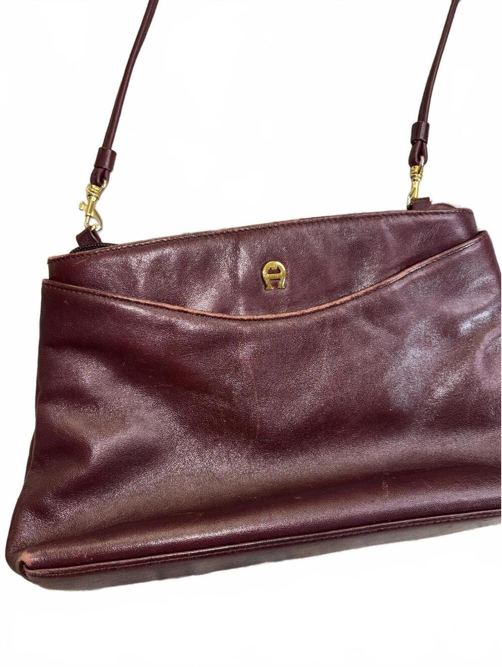 Vintage Etienne Aigner Burgundy Leather Crossbody / Shoulder Bag